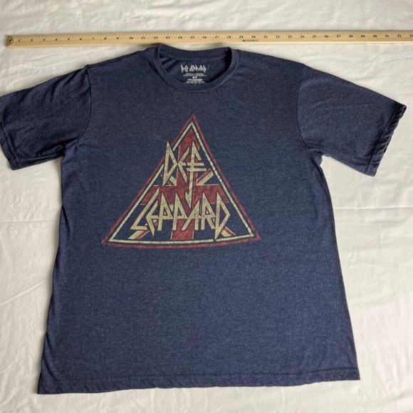 Def Lepperd T-Shirt Women Small Blue Crew Neck Graphic Cotton Blend Short Sleeve - Picture 6 of 10